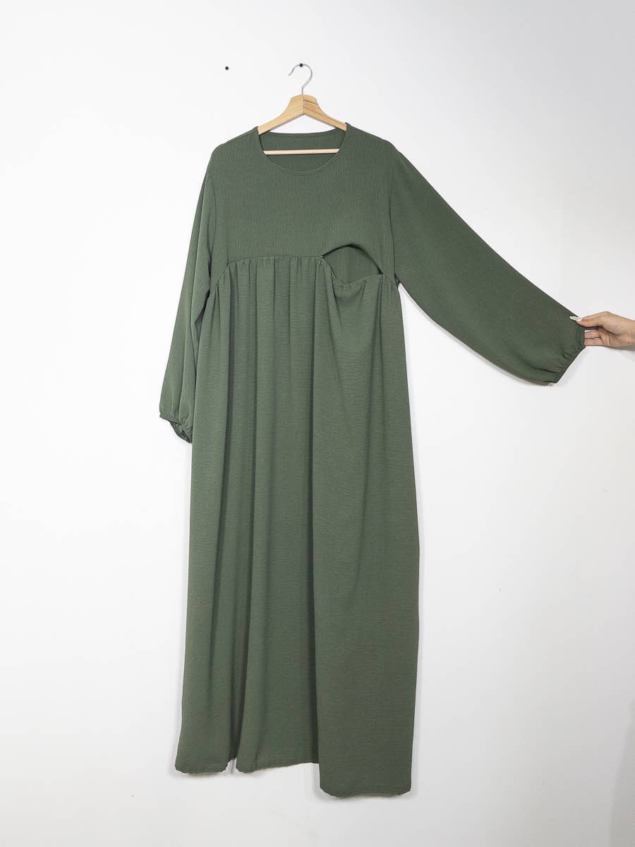 Abaya de lactancia en jazz apertura con cremallera REF:RO2512JAZZ