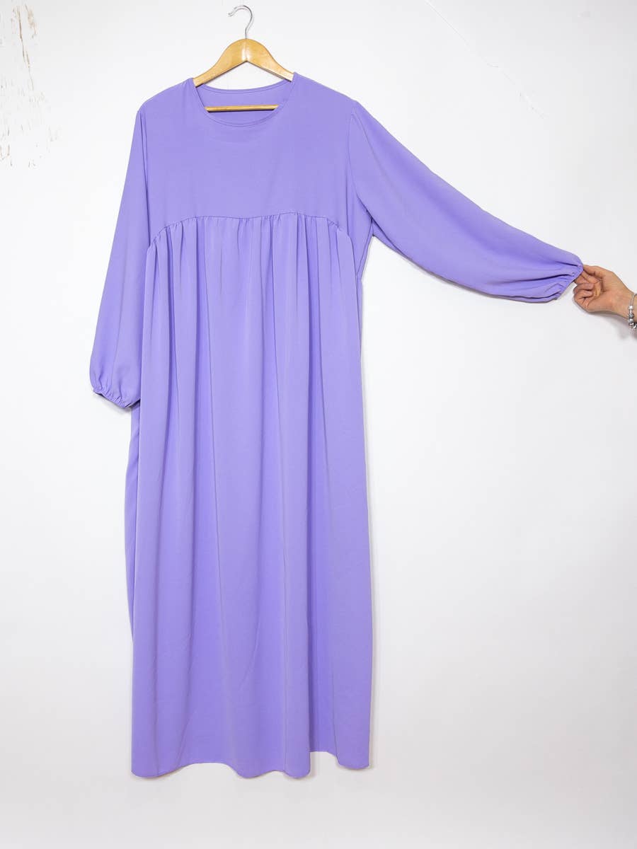 Abaya larga de seda Medina con volante, referencia 2326 pk