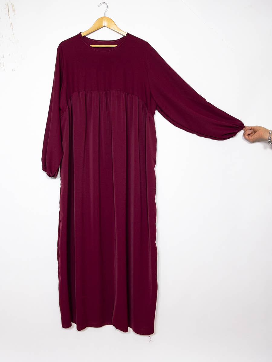 Abaya larga de seda Medina con volante, referencia 2326 pk