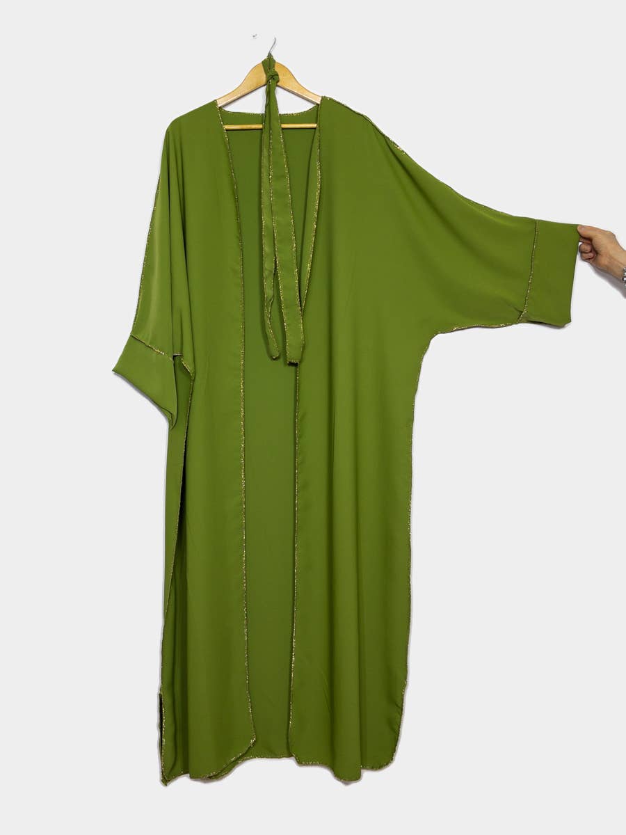 Kimono para mujer con bordado dorado y cinturón, ref: 2336pk