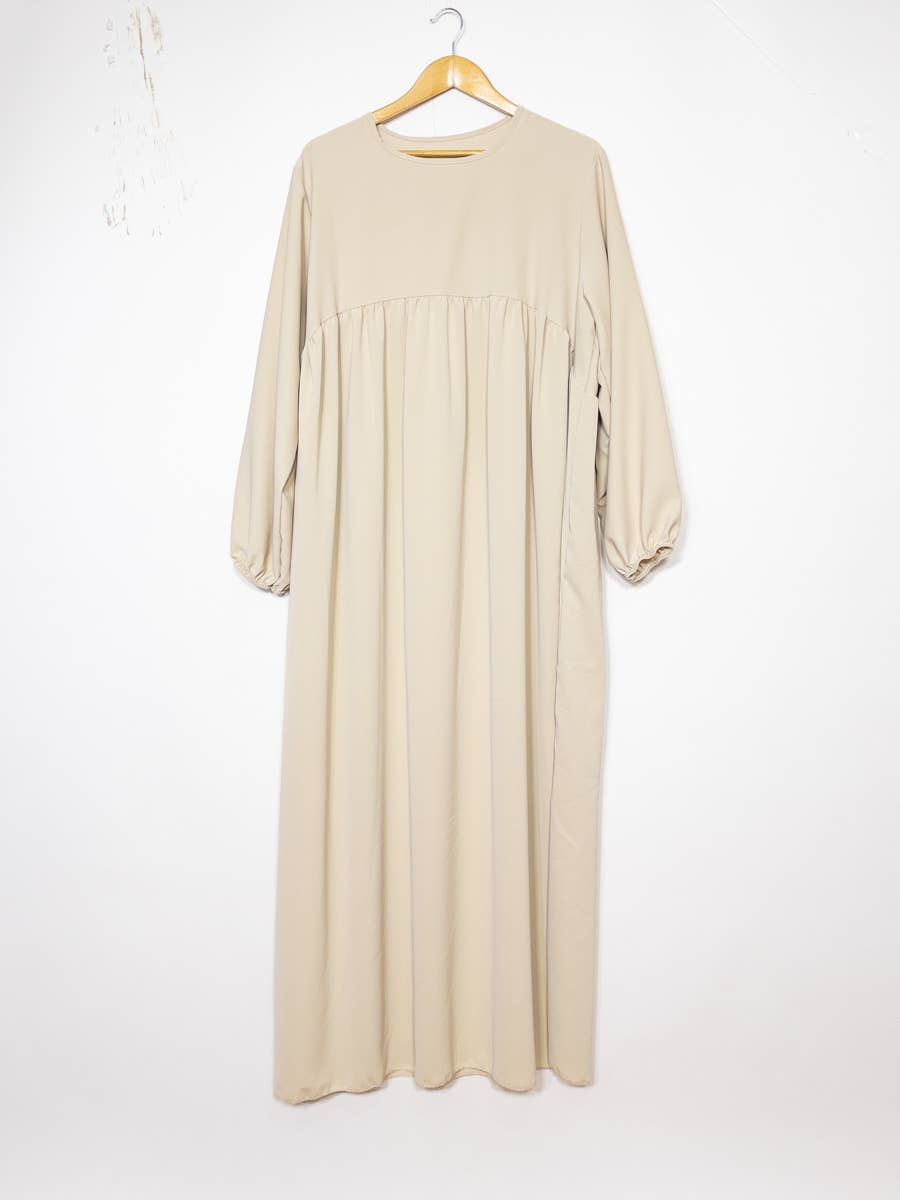 Abaya larga de seda Medina con volante, referencia 2326 pk
