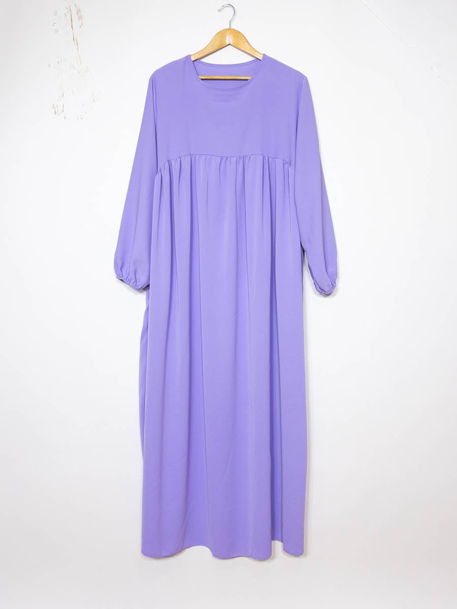 Abaya larga de seda Medina con volante, referencia 2326 pk