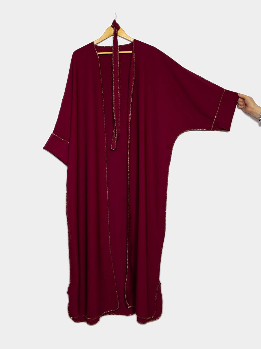 Kimono para mujer con bordado dorado y cinturón, ref: 2336pk