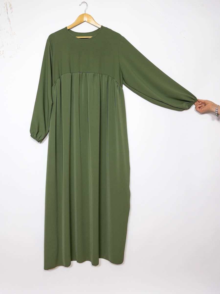 Abaya larga de seda Medina con volante, referencia 2326 pk