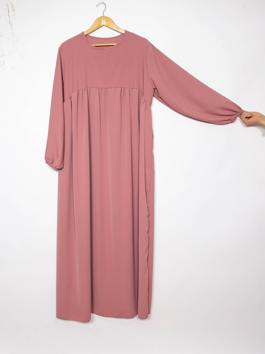 Abaya larga de seda Medina con volante, referencia 2326 pk