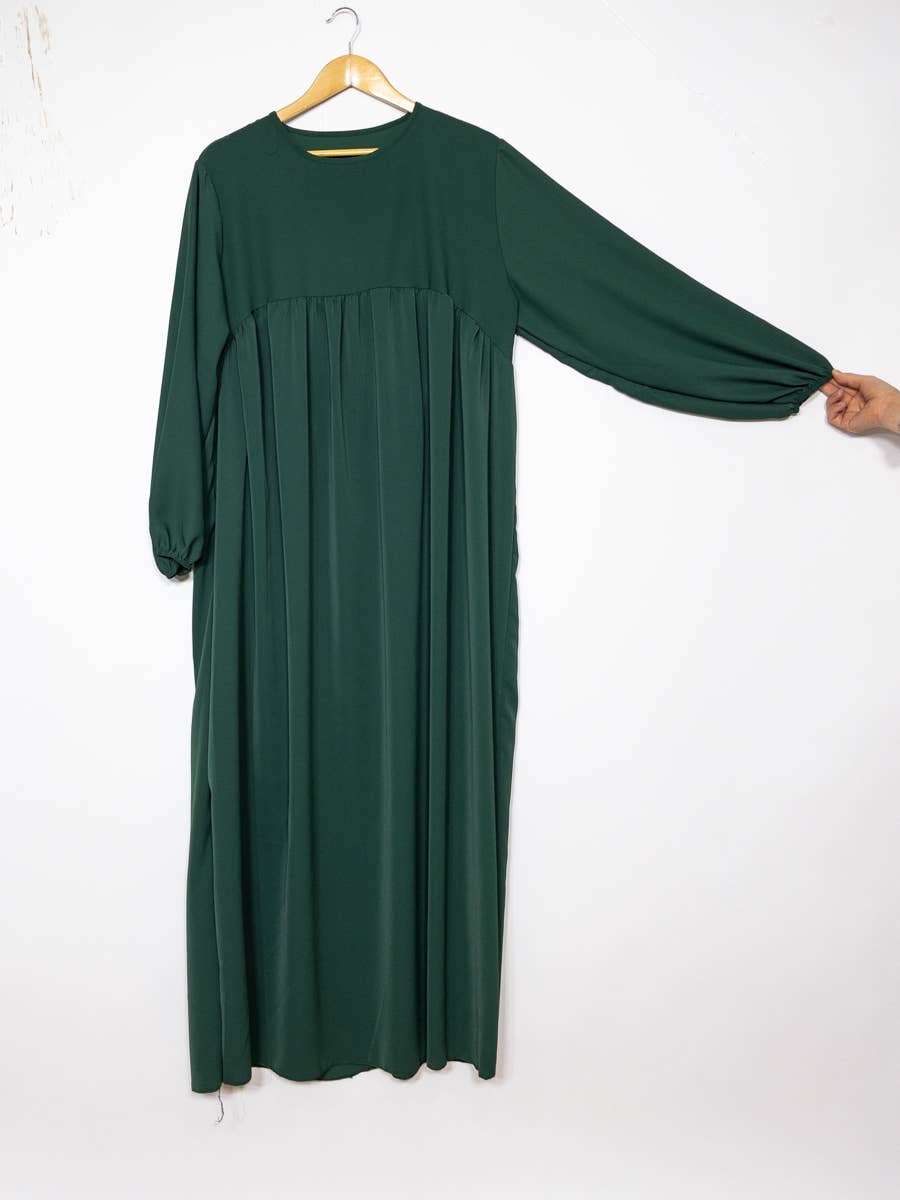 Abaya larga de seda Medina con volante, referencia 2326 pk
