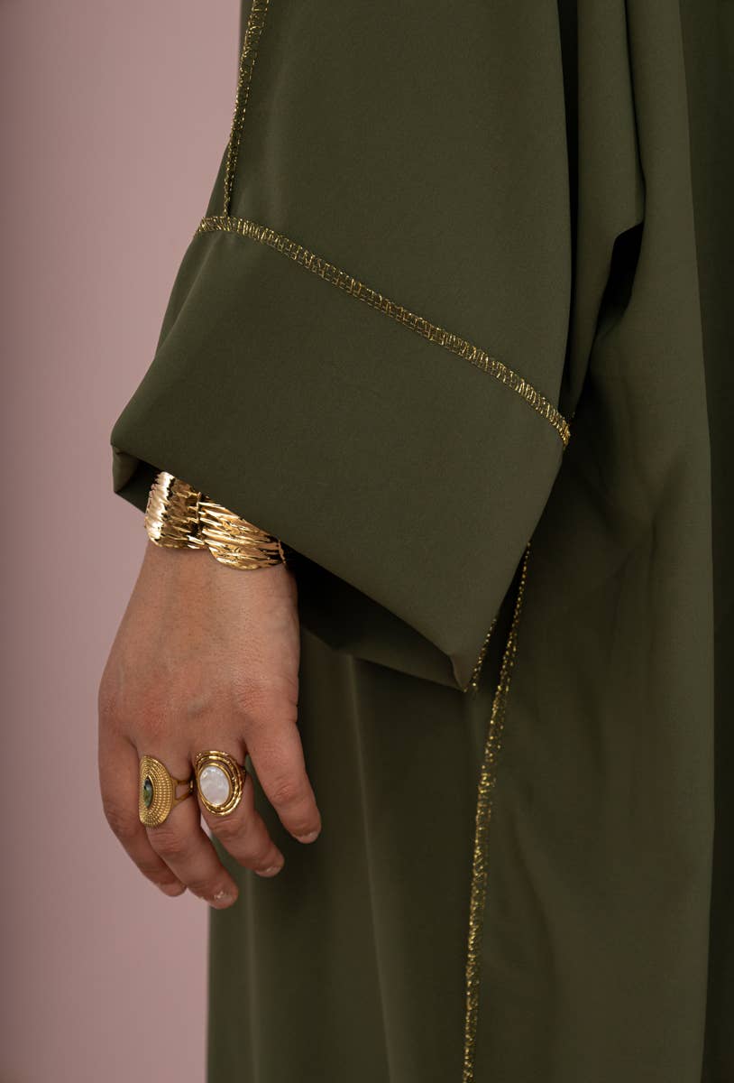 Kimono para mujer con bordado dorado y cinturón, ref: 2336pk