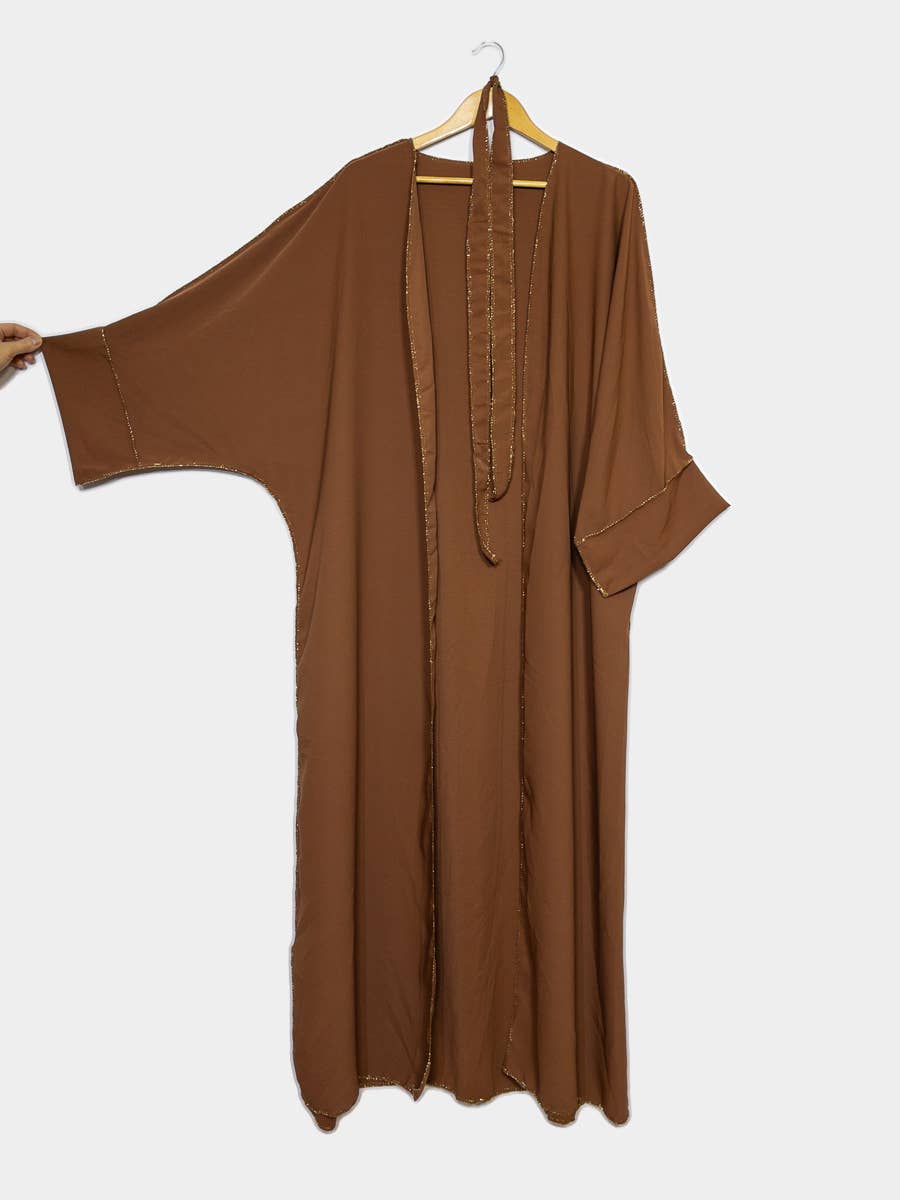 Kimono para mujer con bordado dorado y cinturón, ref: 2336pk