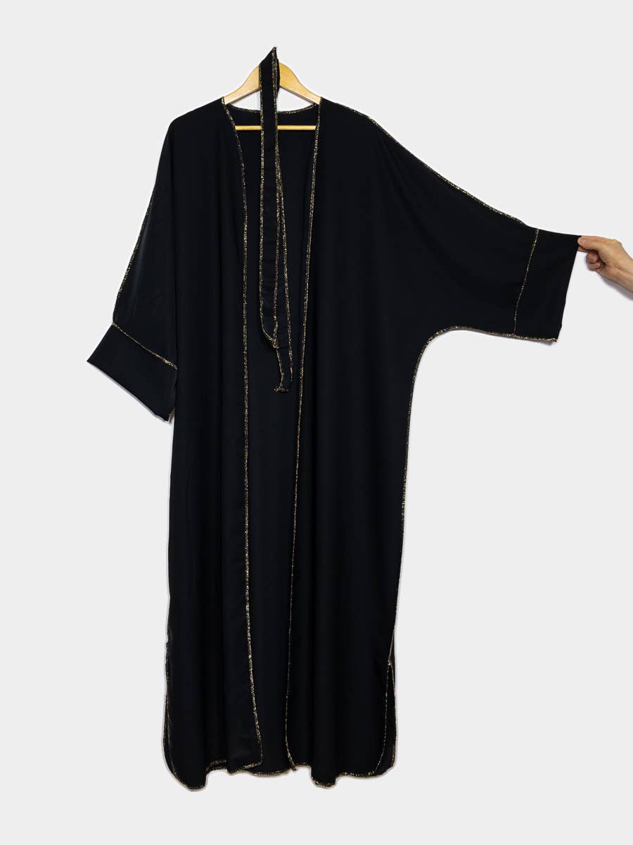 Kimono para mujer con bordado dorado y cinturón, ref: 2336pk