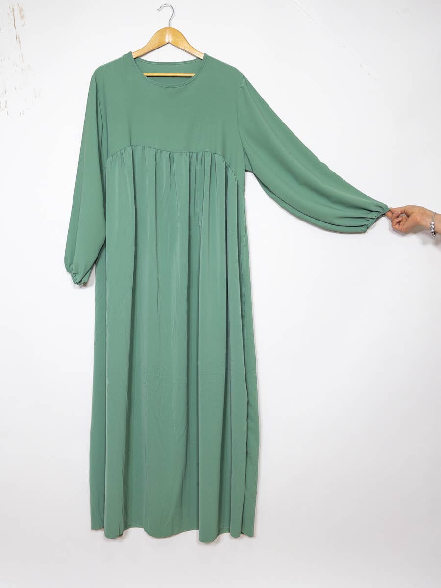 Abaya larga de seda Medina con volante, referencia 2326 pk