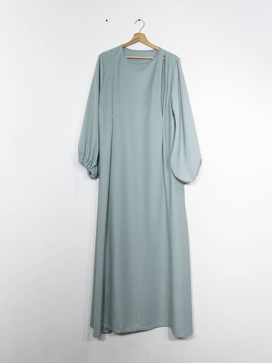 Abaya de lactancia en seda de Medina con apertura de cremallera 2508PK