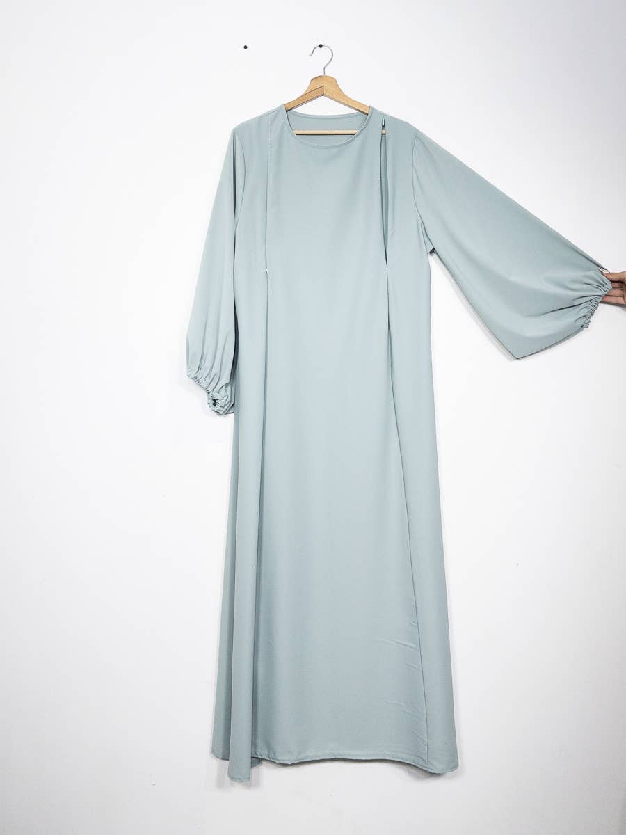 Abaya de lactancia en seda de Medina con apertura de cremallera 2508PK