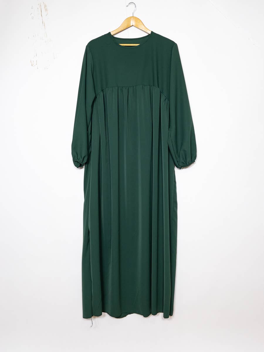 Abaya larga de seda Medina con volante, referencia 2326 pk