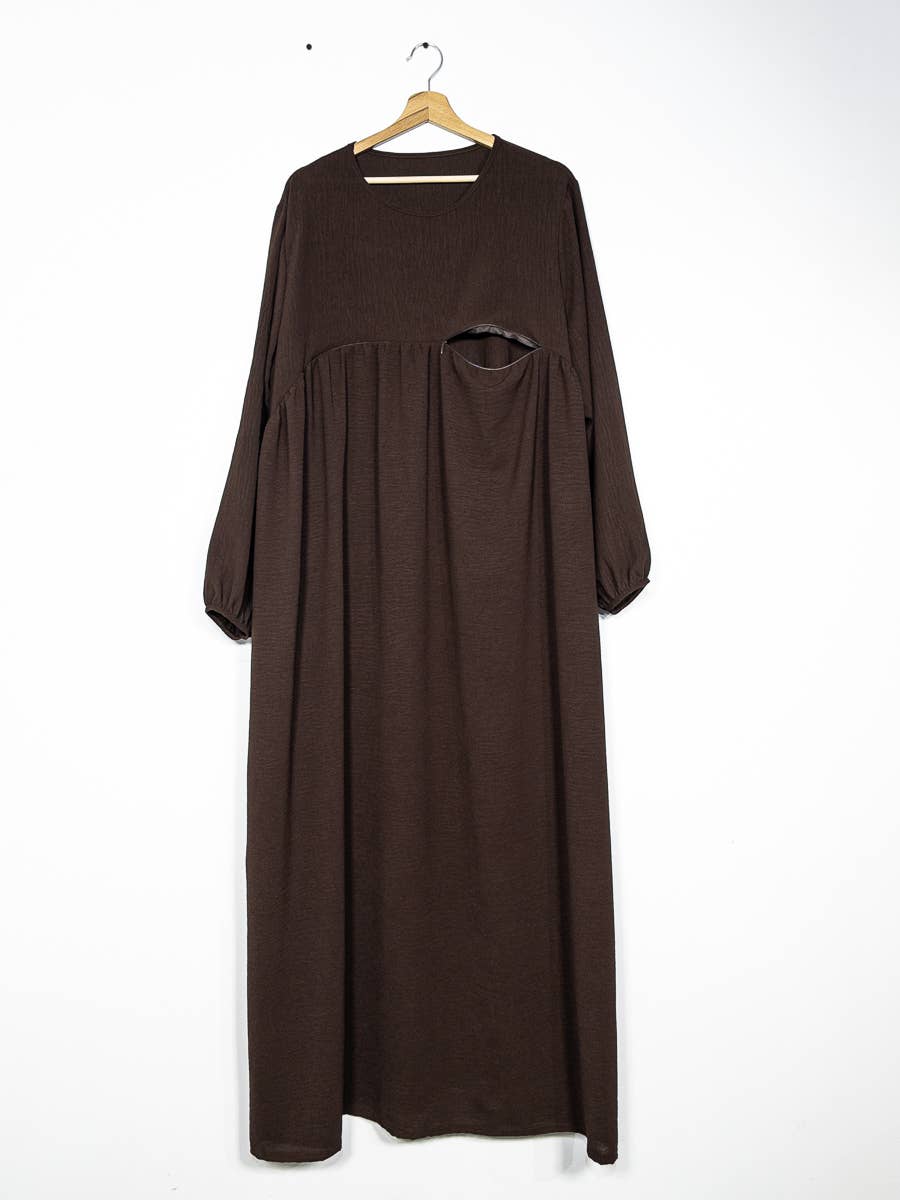 Abaya de lactancia en jazz apertura con cremallera REF:RO2512JAZZ