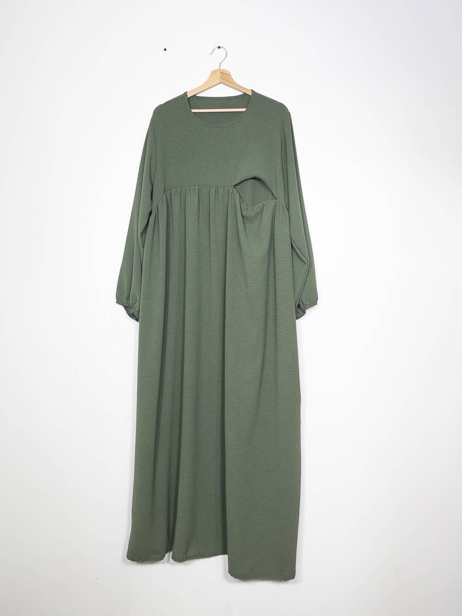 Abaya de lactancia en jazz apertura con cremallera REF:RO2512JAZZ