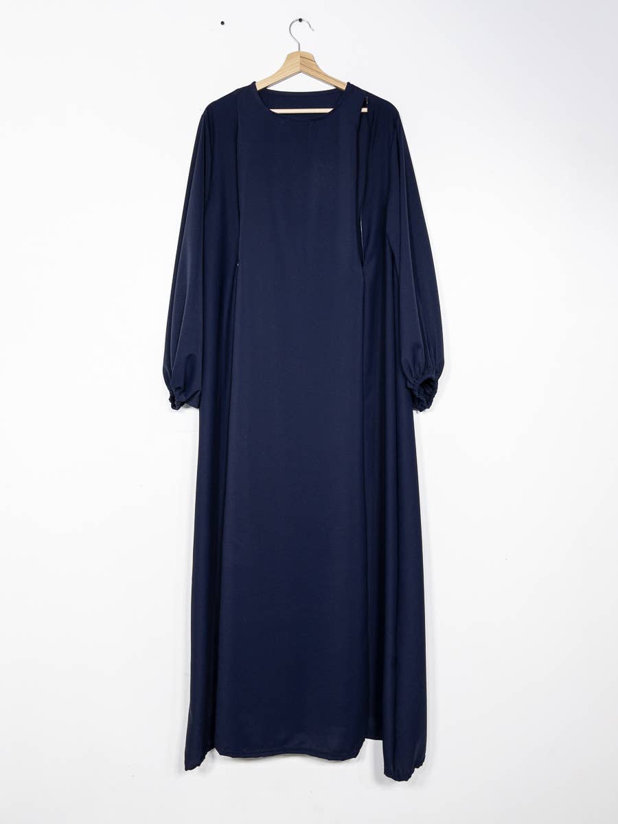 Abaya de lactancia en seda de Medina con apertura de cremallera 2508PK