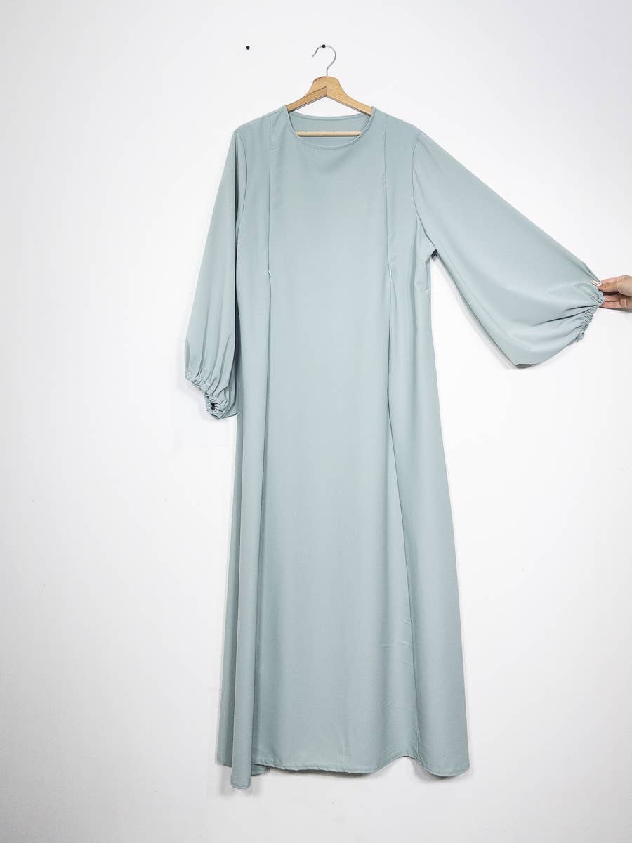 Abaya de lactancia en seda de Medina con apertura de cremallera 2508PK