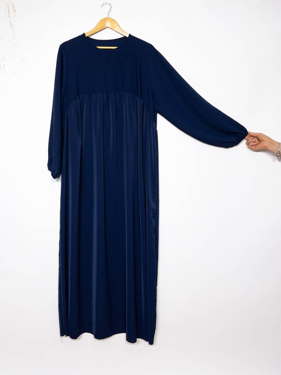 Abaya larga de seda Medina con volante, referencia 2326 pk