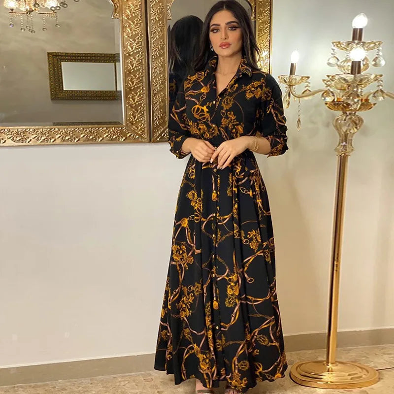 Aria Print Shirt Maxi Dress