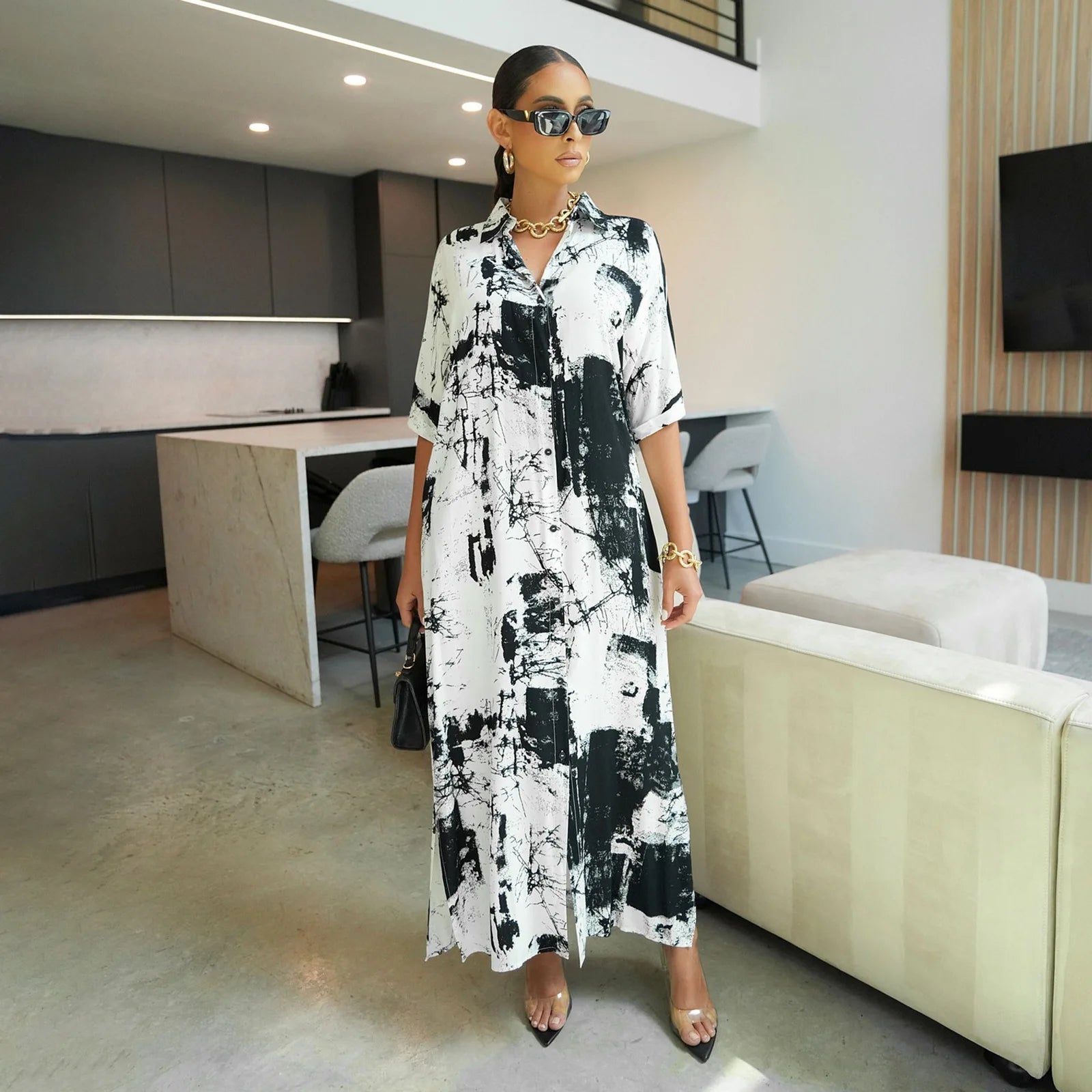 Ivory Floral Bow Maxi Dress