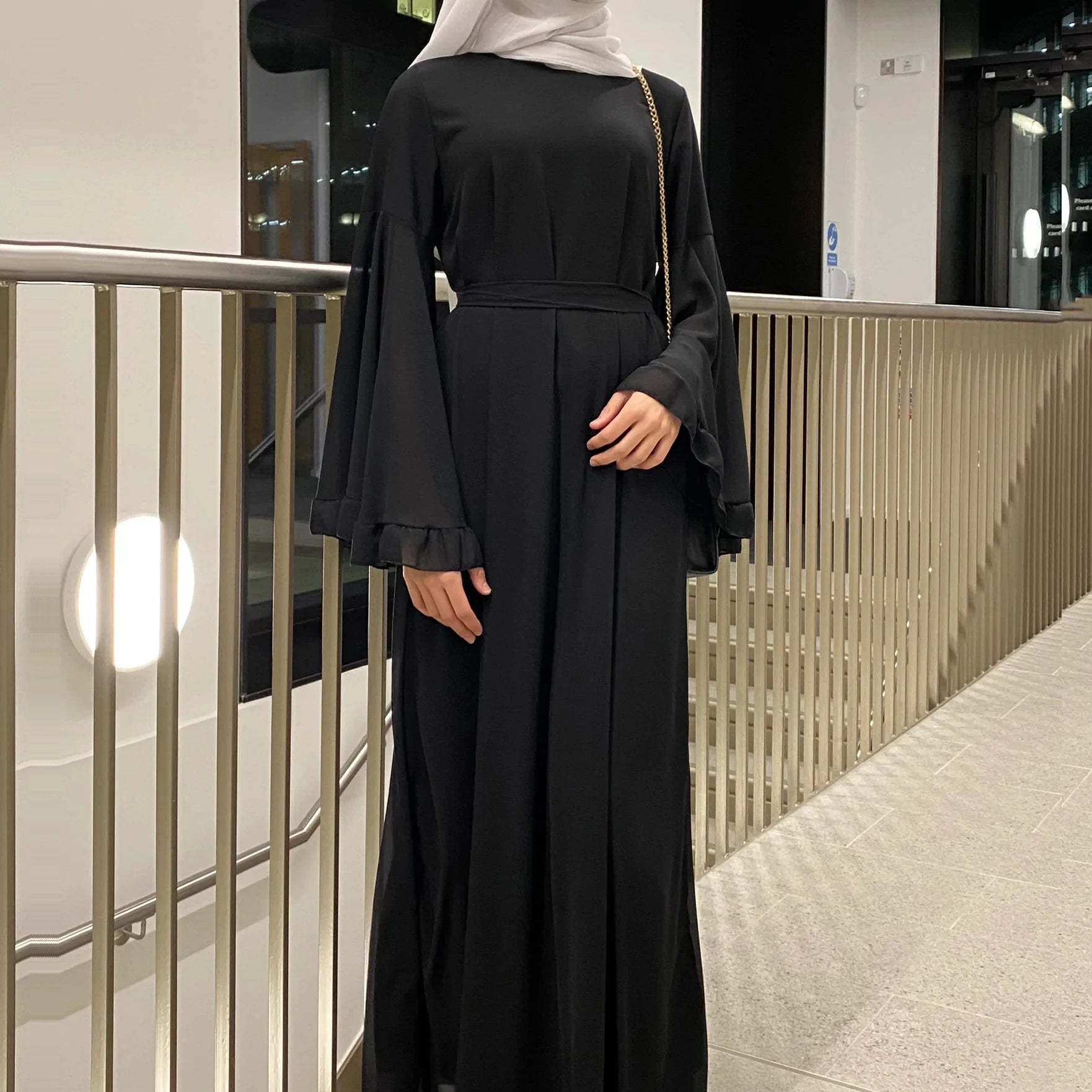 Farida Chiffon Ruffle Abaya