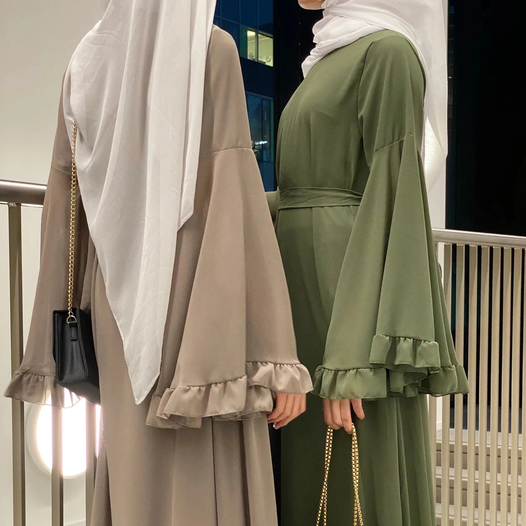 Farida Chiffon Ruffle Abaya