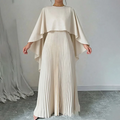 Cape Pleat Maxi Dress