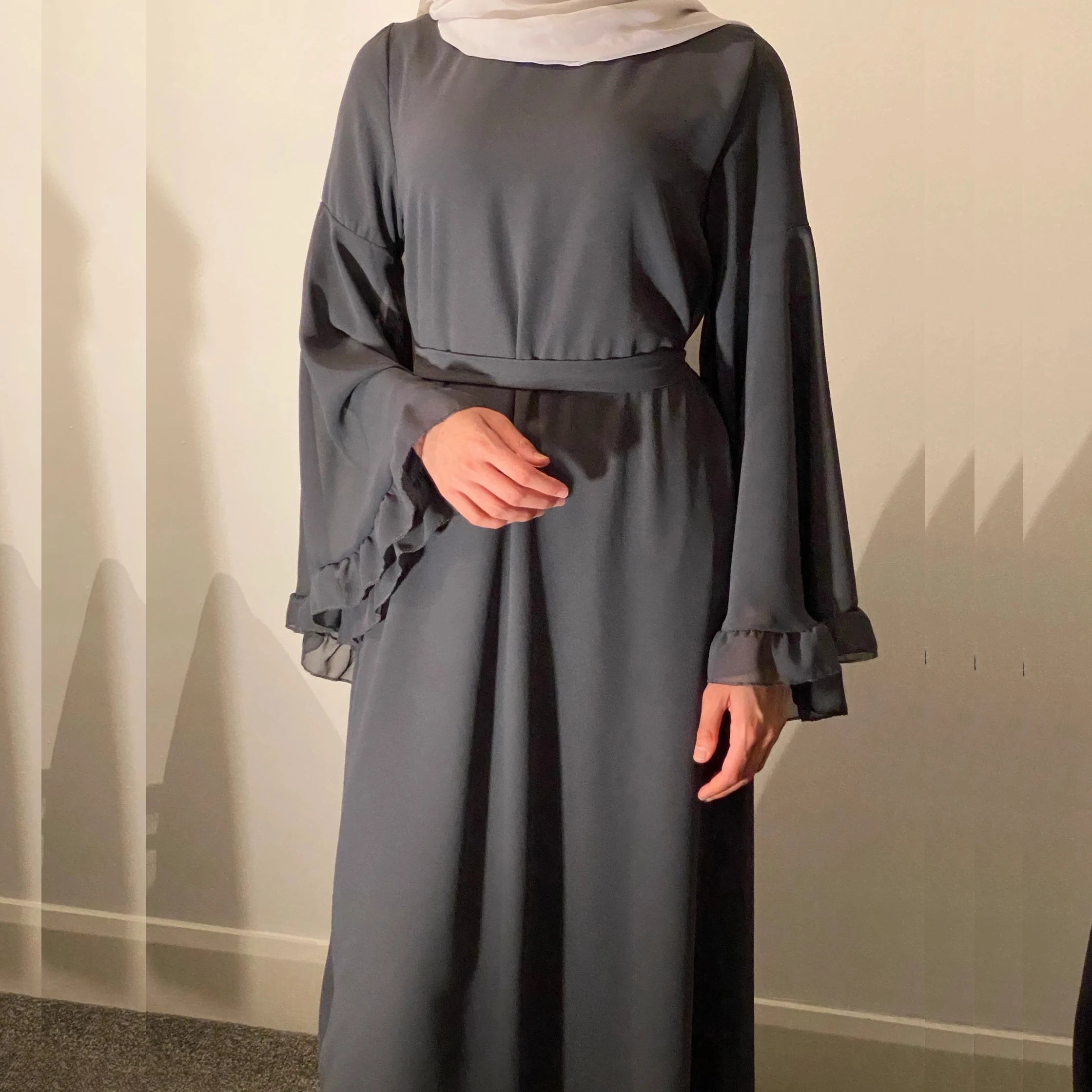 Farida Chiffon Ruffle Abaya