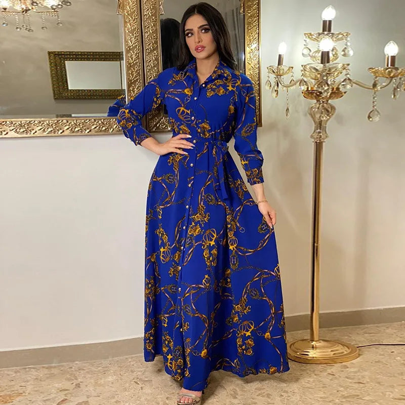 Aria Print Shirt Maxi Dress