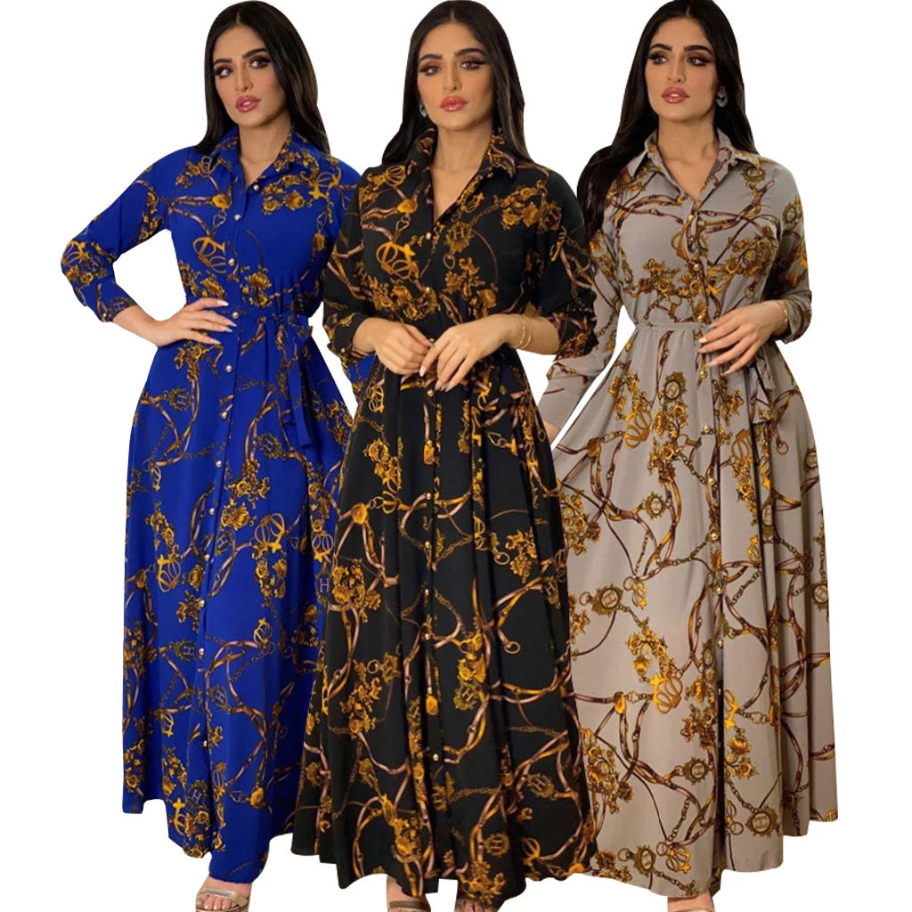 Aria Print Shirt Maxi Dress