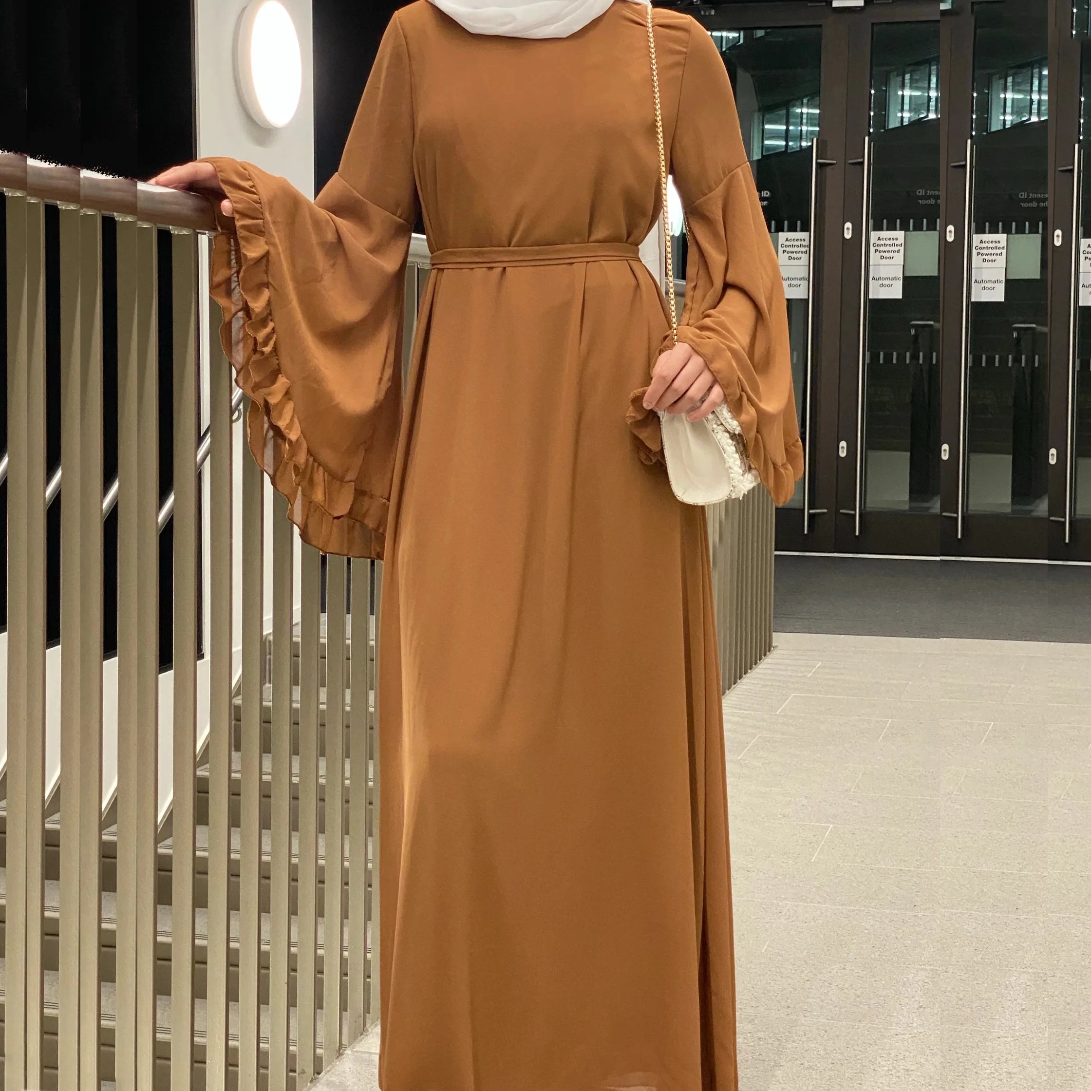 Farida Chiffon Ruffle Abaya