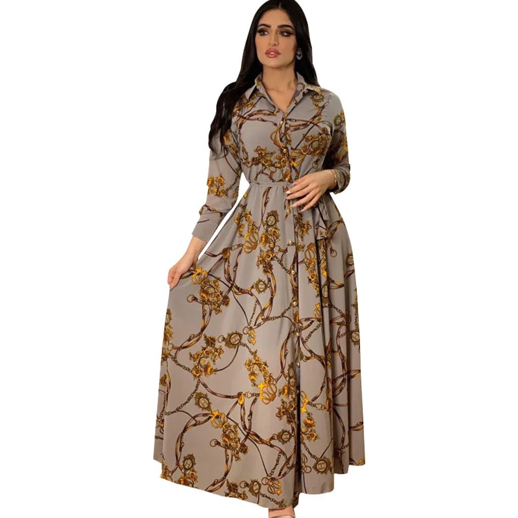 Aria Print Shirt Maxi Dress