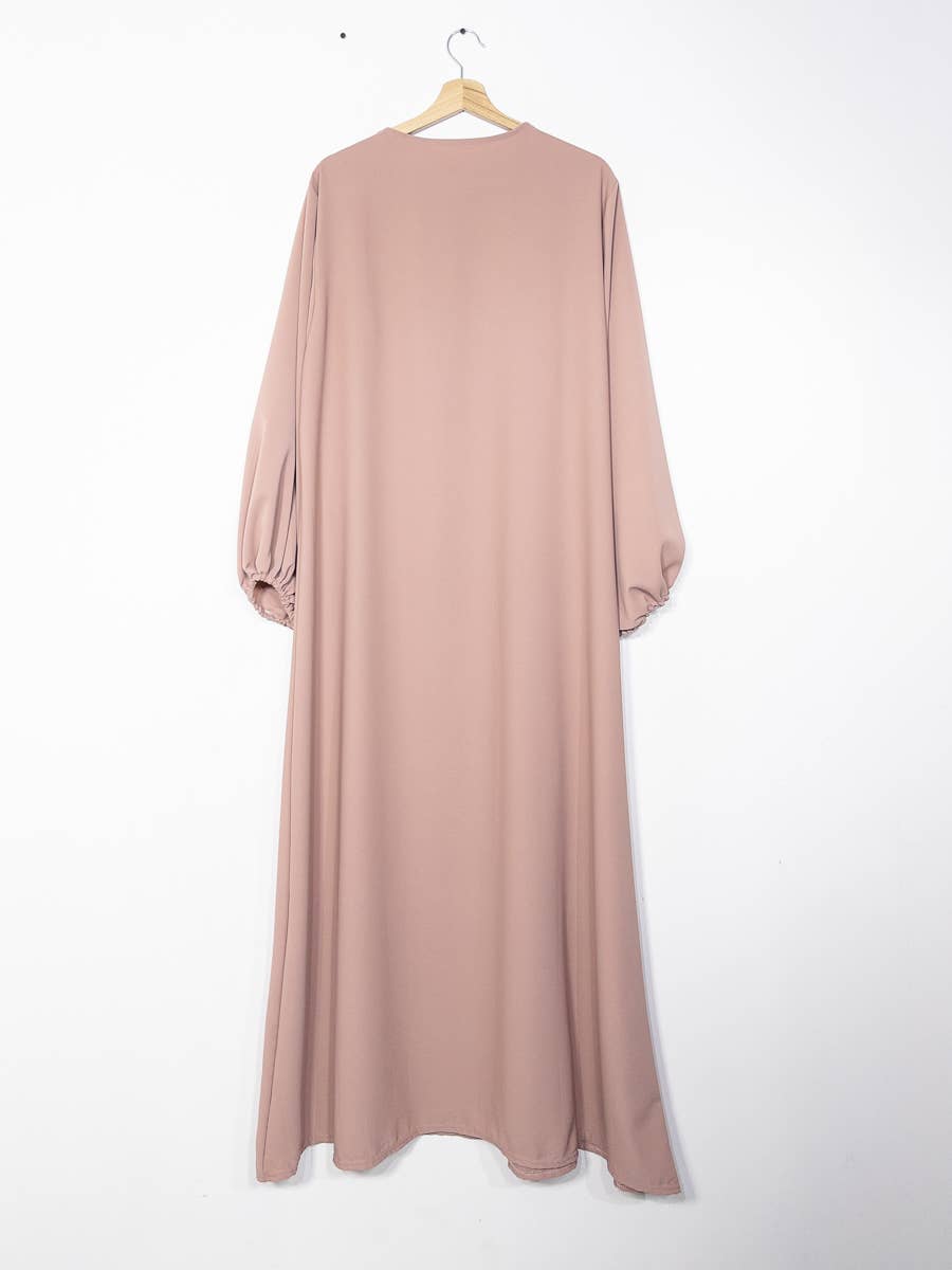 Abaya de lactancia en seda de Medina con apertura de cremallera 2508PK
