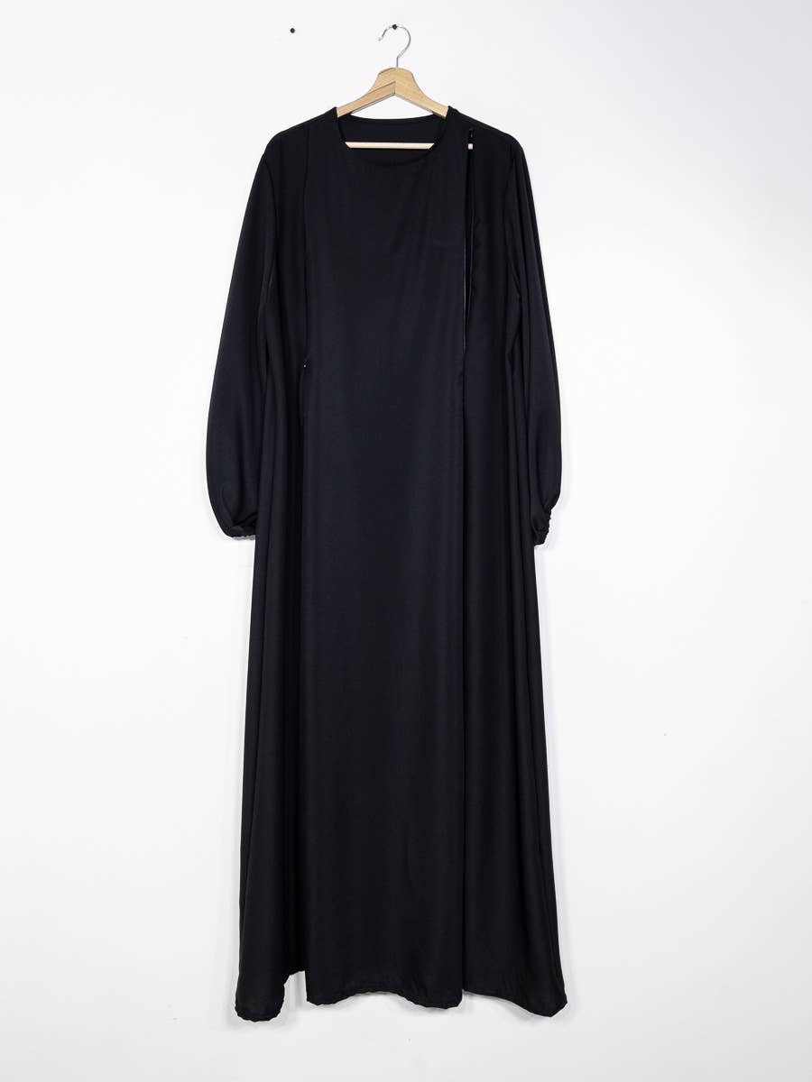 Abaya de lactancia en seda de Medina con apertura de cremallera 2508PK