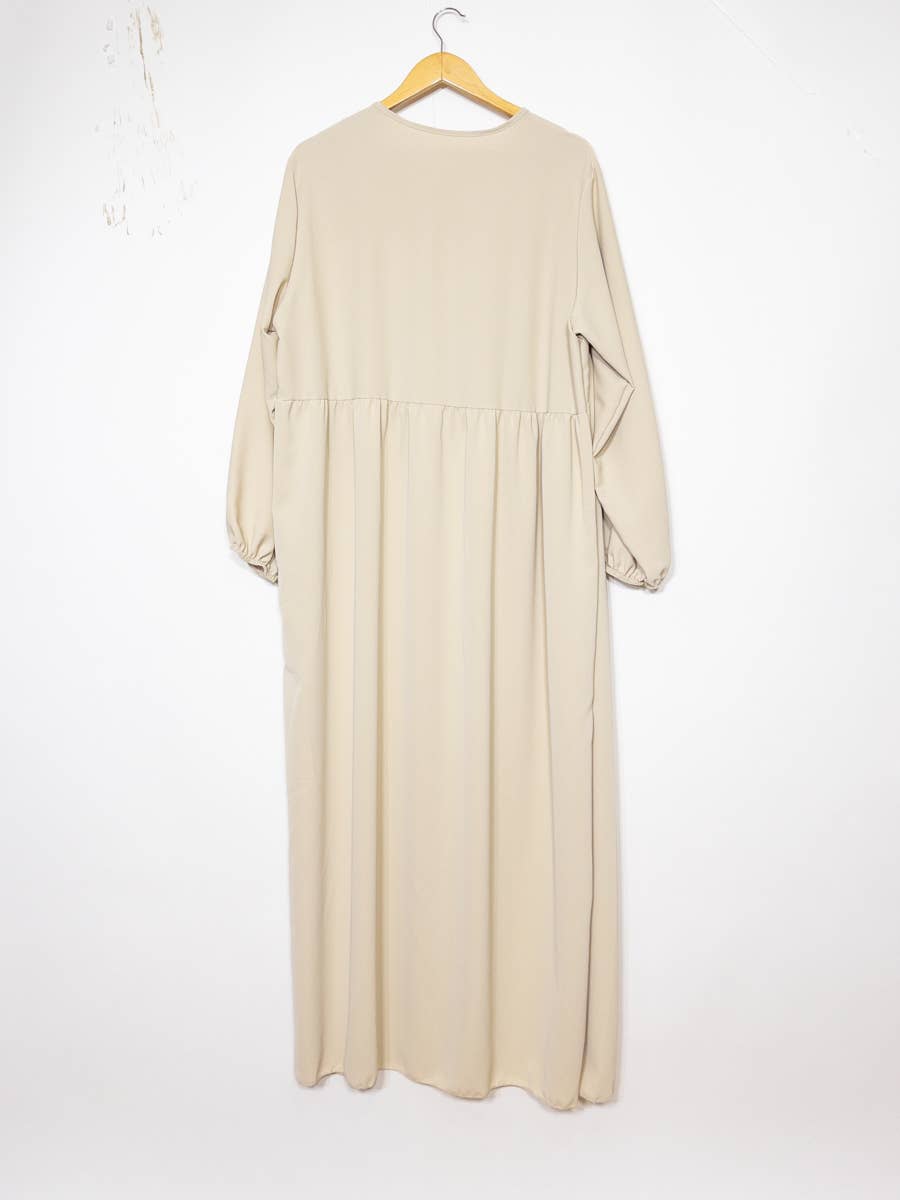 Abaya larga de seda Medina con volante, referencia 2326 pk