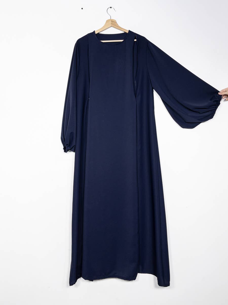 Abaya de lactancia en seda de Medina con apertura de cremallera 2508PK