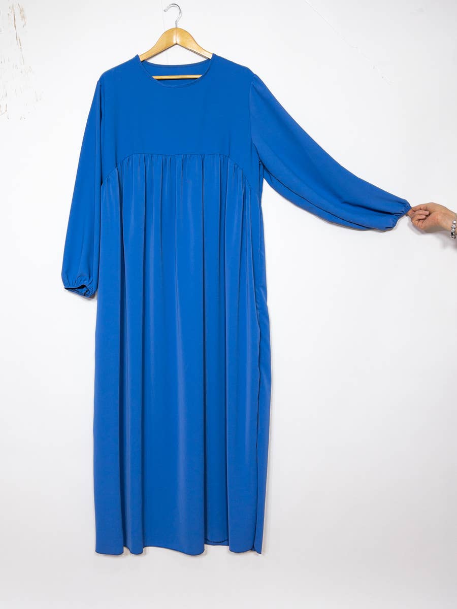 Abaya larga de seda Medina con volante, referencia 2326 pk