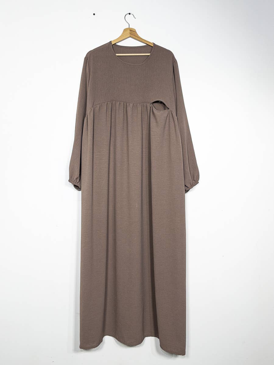 Abaya de lactancia en jazz apertura con cremallera REF:RO2512JAZZ