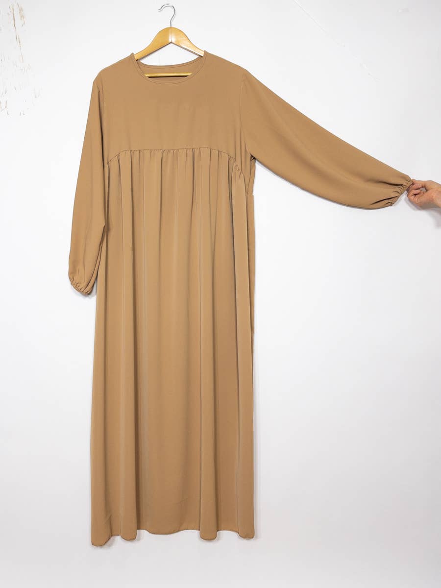 Abaya larga de seda Medina con volante, referencia 2326 pk