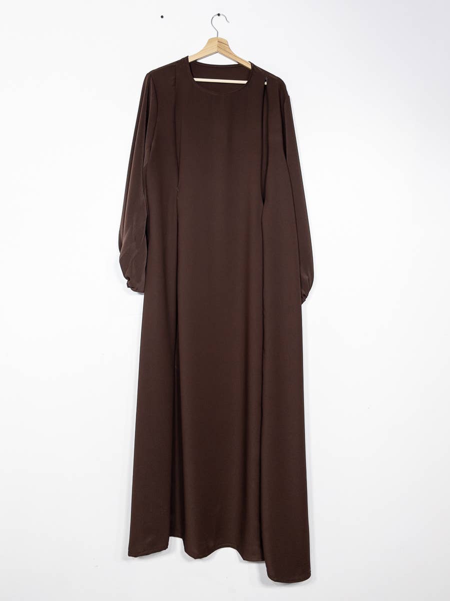 Abaya de lactancia en seda de Medina con apertura de cremallera 2508PK
