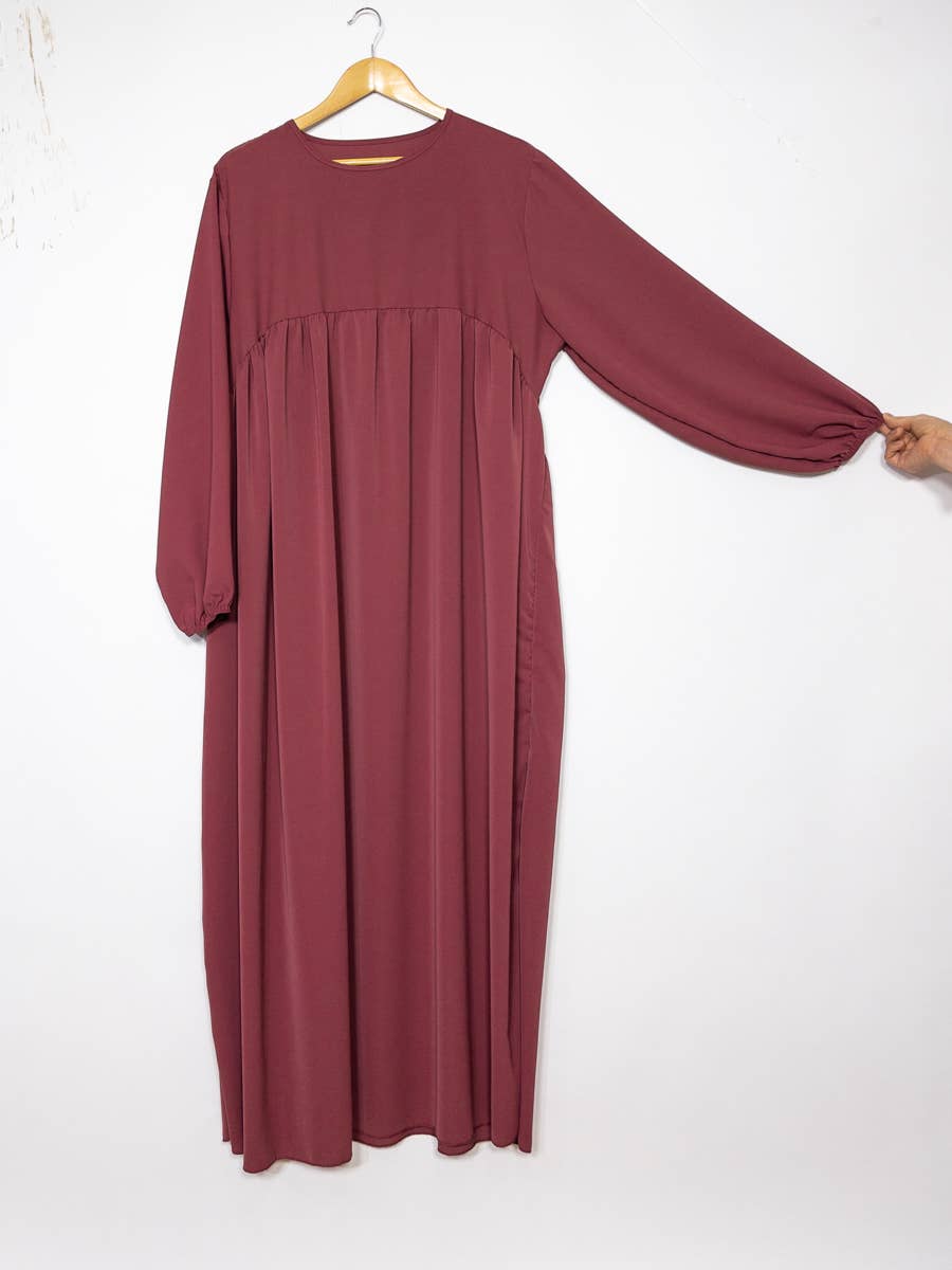 Abaya larga de seda Medina con volante, referencia 2326 pk