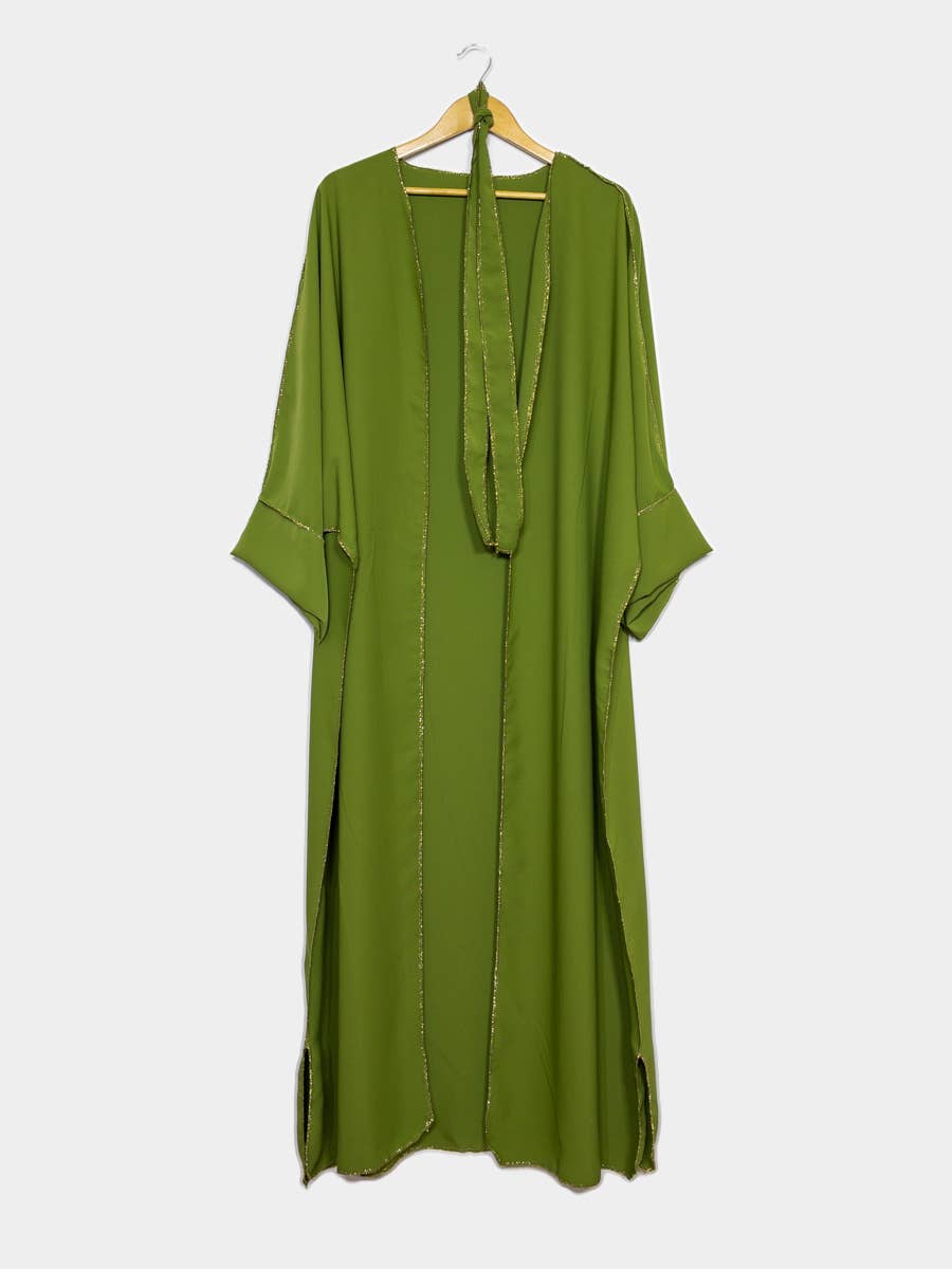 Kimono para mujer con bordado dorado y cinturón, ref: 2336pk