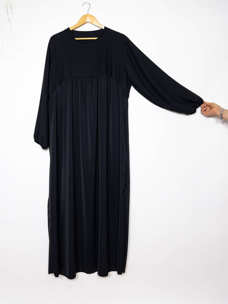 Abaya larga de seda Medina con volante, referencia 2326 pk