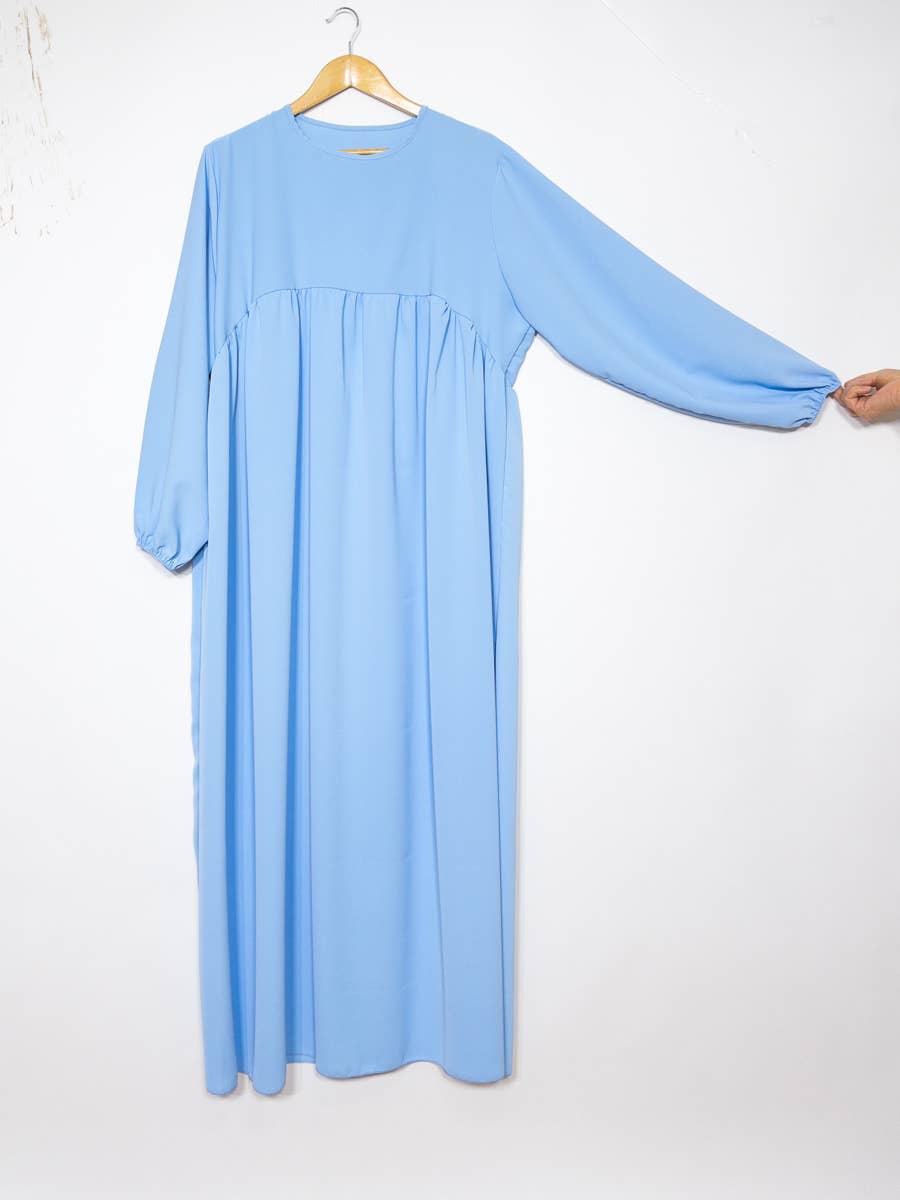 Abaya larga de seda Medina con volante, referencia 2326 pk