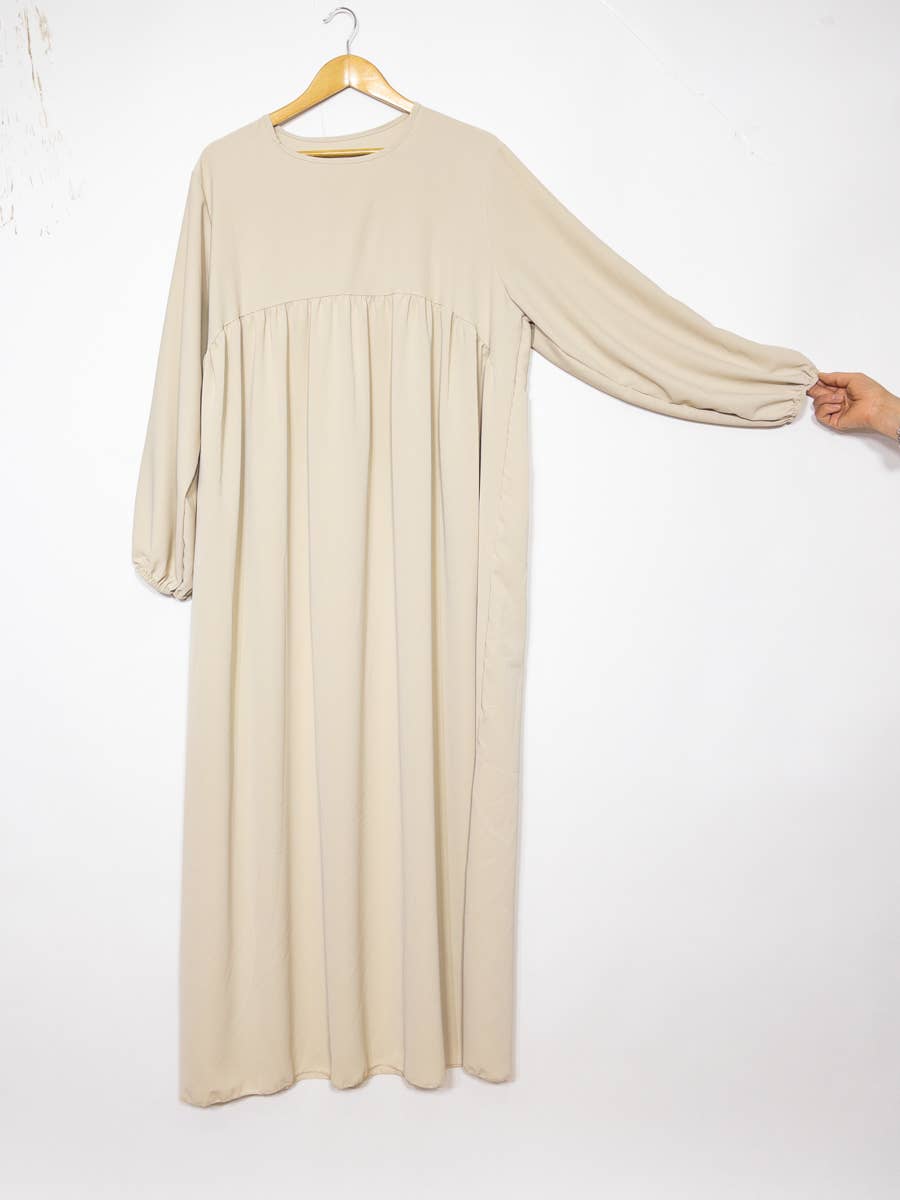 Abaya larga de seda Medina con volante, referencia 2326 pk