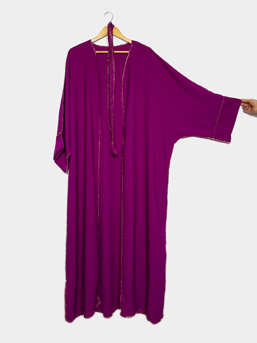 Kimono para mujer con bordado dorado y cinturón, ref: 2336pk