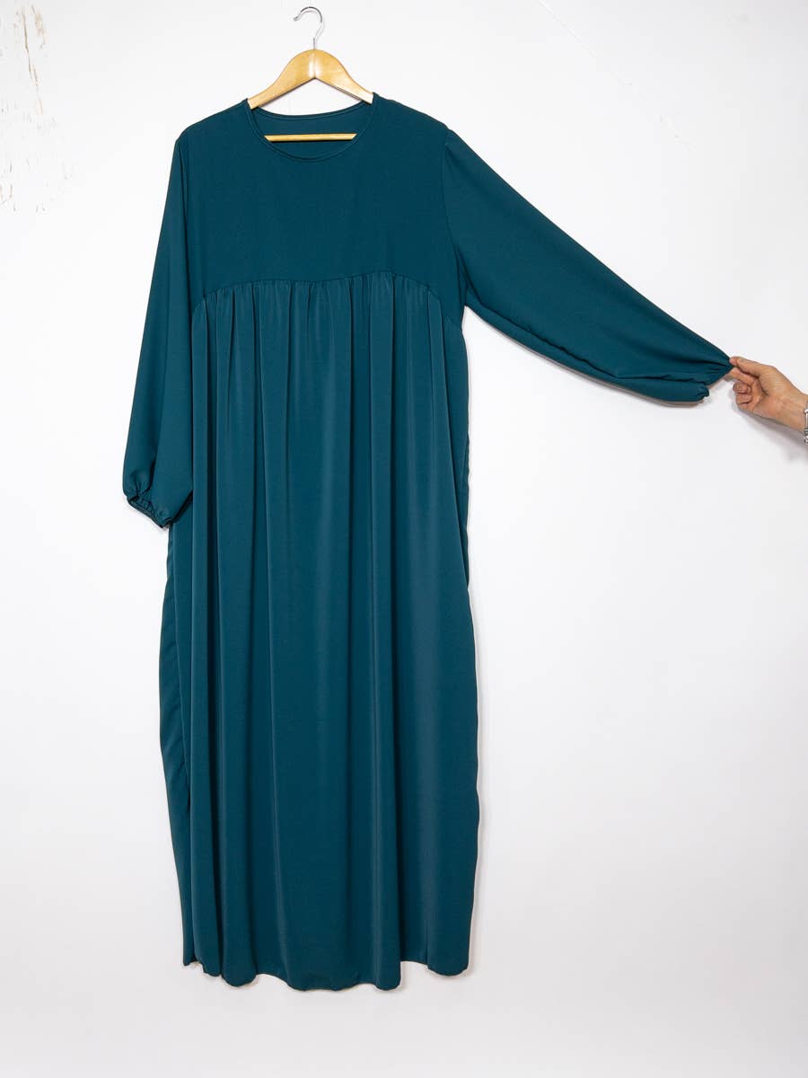 Abaya larga de seda Medina con volante, referencia 2326 pk