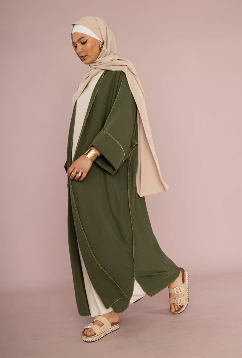 Kimono para mujer con bordado dorado y cinturón, ref: 2336pk