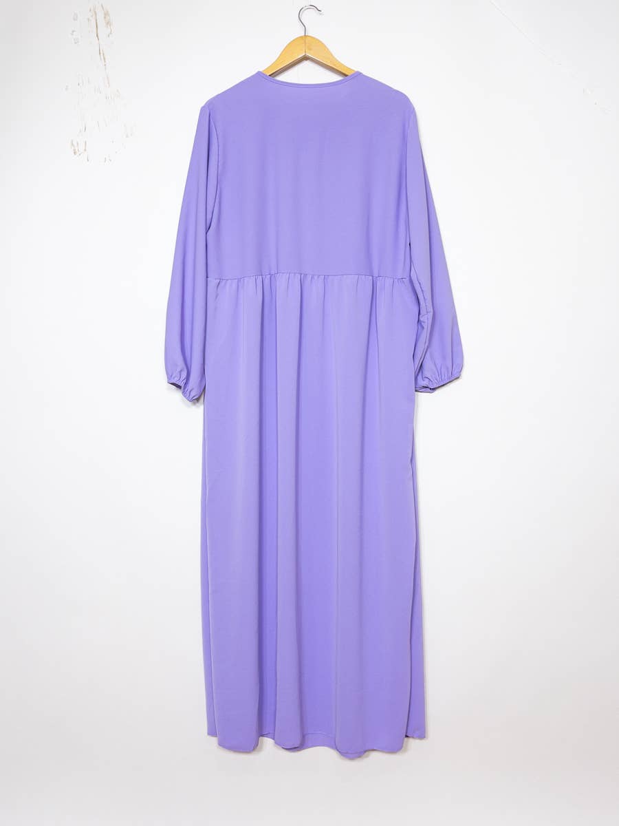 Abaya larga de seda Medina con volante, referencia 2326 pk