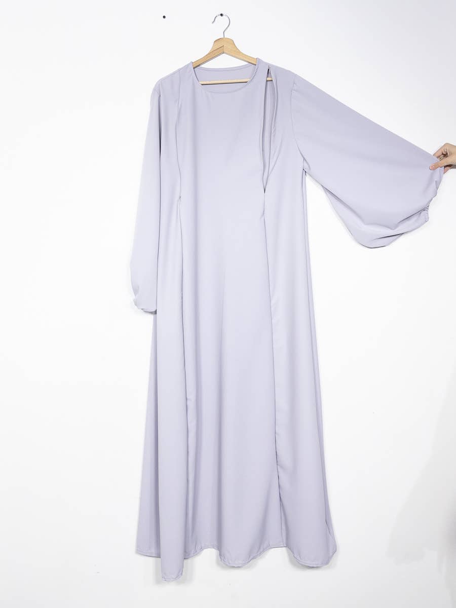 Abaya de lactancia en seda de Medina con apertura de cremallera 2508PK